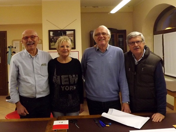 Da sinistra, Beppe Rosso, Miriam Curtaz Rosso, Adriano Frascaroli e Alvaro Puglisi al seggio di Villarbasse
